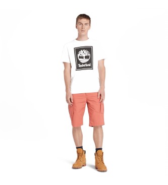 Timberland Stack Logo Kurzarm T-Shirt Wei/Schwarz