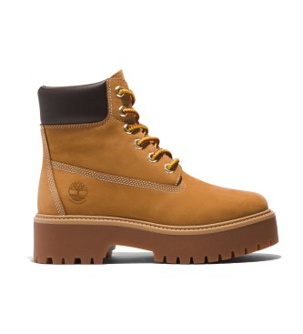 Timberland Stone Street 6 brązowe skórzane buty za kostkę
