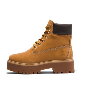 Timberland Stone Street 6 brązowe skórzane buty za kostkę