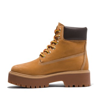 Timberland Stone Street 6 brązowe skórzane buty za kostkę