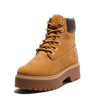 Timberland Stone Street 6 brązowe skórzane buty za kostkę