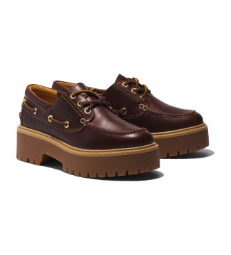 Timberland Stone Street brown leather boat shoes