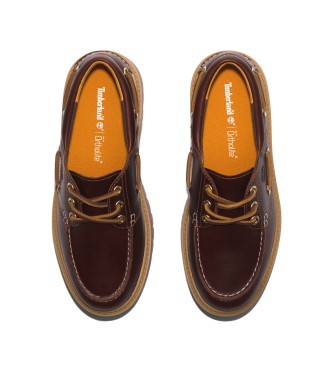 Timberland Stone Street brown leather boat shoes