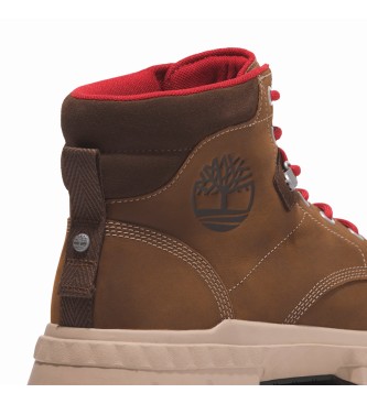 Timberland Originals Ultra brauner wasserdichter Lederstiefel zum Schnren im mittleren Bereich  