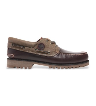 Timberland Authentiques chaussures de bateau en cuir marron