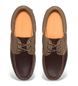 Timberland Authentiques chaussures de bateau en cuir marron