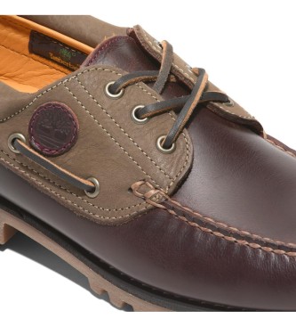 Timberland Authentiques chaussures de bateau en cuir marron