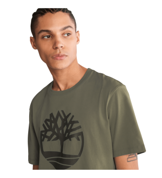 Timberland T-shirt verde sobre o rio Kennebec