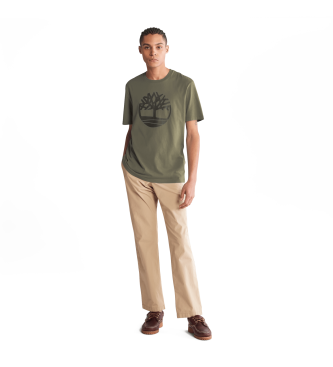 Timberland T-shirt verde sobre o rio Kennebec