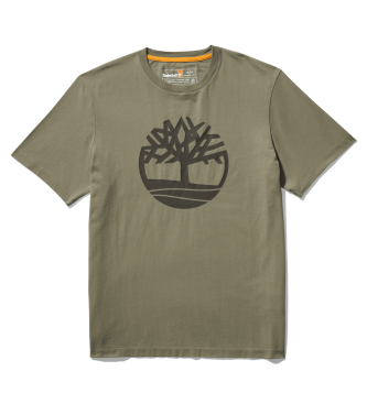 Timberland T-shirt verde sobre o rio Kennebec
