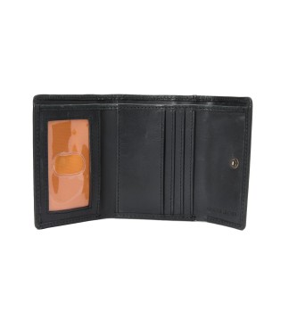 Timberland Three-panel folding wallet and key ring set black