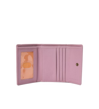 Timberland Pink three-panel folding wallet and key ring set