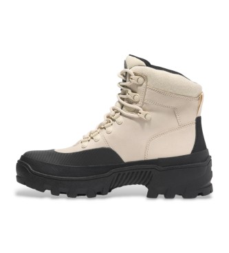 Timberland Bottes en cuir mi-mollet impermables avec lacets et caoutchouc Vibram gris