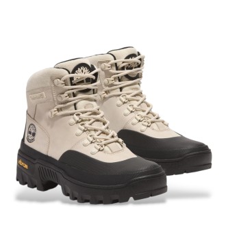 Timberland Stivali in pelle impermeabile a met polpaccio con lacci in gomma Vibram grigia