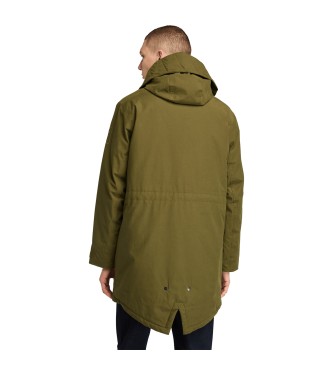 Timberland Wasserdichter Parka mit asymmetrischem Saum, hinten lnger grn