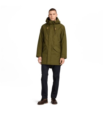 Timberland Wasserdichter Parka mit asymmetrischem Saum, hinten lnger grn