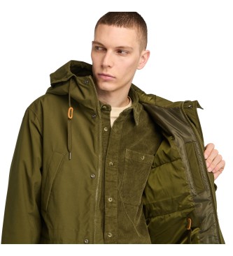 Timberland Wasserdichter Parka mit asymmetrischem Saum, hinten lnger grn