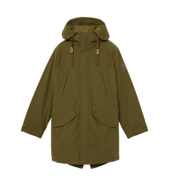 Timberland Wasserdichter Parka mit asymmetrischem Saum, hinten lnger grn