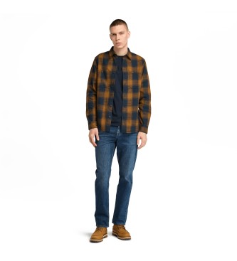 Timberland Windham tyk flannelskjorte navy, sennep