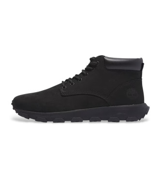 Timberland Sneakers mid-top Winsor Park in pelle nera con lacci  