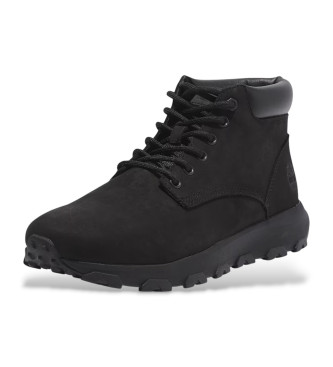 Timberland Sneakers mid-top Winsor Park in pelle nera con lacci  