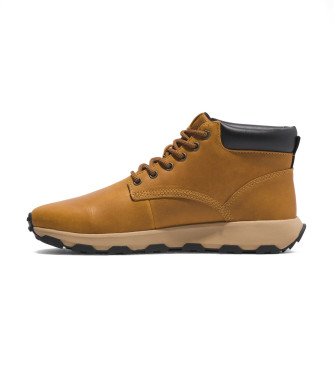 Timberland Brązowe skórzane trampki Winsor Park