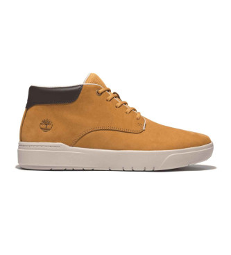 Timberland Seneca Bay brązowe skórzane buty sportowe mid-top