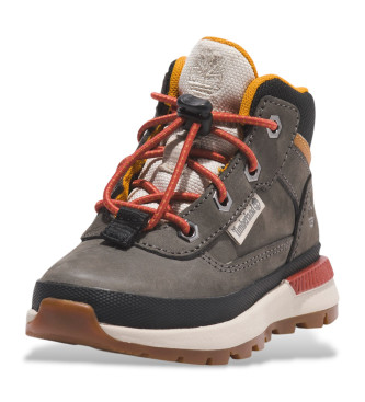 Timberland Field Trekker chaussures en cuir  lacets gris  mi-hauteur  