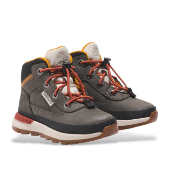 Timberland Field Trekker chaussures en cuir  lacets gris  mi-hauteur  