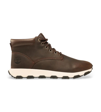 Timberland Brązowe skórzane buty treningowe Winsor Park Mid Lace Up