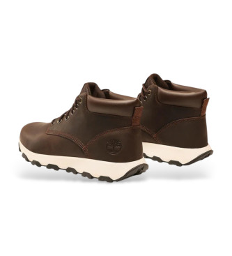 Timberland Brązowe skórzane buty treningowe Winsor Park Mid Lace Up