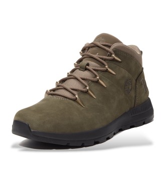 Timberland Sprint Trekker sapatos de couro de cano médio com atacadores verde escuro