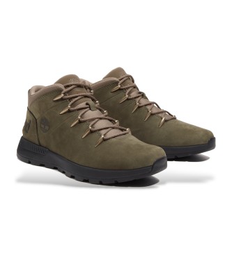 Timberland Sprint Trekker sapatos de couro de cano médio com atacadores verde escuro