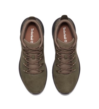 Timberland Sprint Trekker sapatos de couro de cano médio com atacadores verde escuro