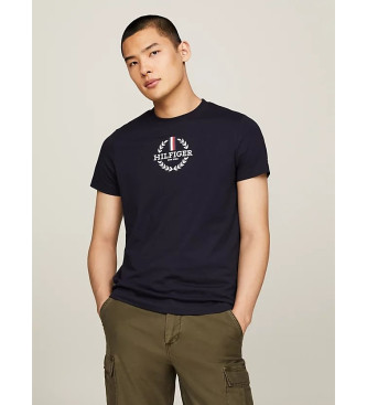 Tommy Hilfiger T-shirt slim fit Global Stripe avec logo navy