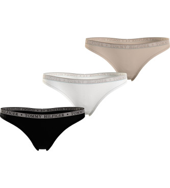 Tommy Hilfiger 3er-Pack Tangas Extra beige, wei, schwarz