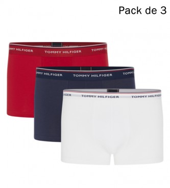 Tommy Hilfiger Set van 3 boxers Trunk rood, marine, wit