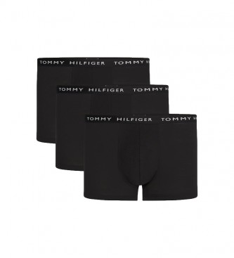 Tommy Hilfiger 3 Pacotes de Tronco Essentials Logo Boxers Preto