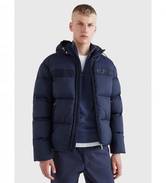 Tommy Hilfiger Quilted coat with hood and navy logo