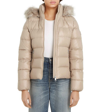 Tommy Hilfiger Beige quilted feather down coat