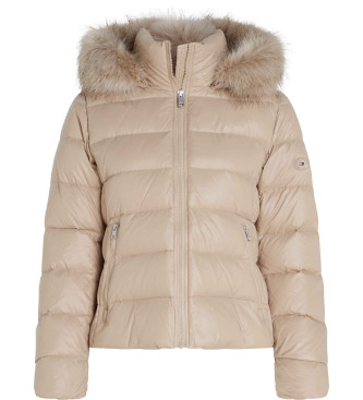 Tommy Hilfiger Beige quilted feather down coat