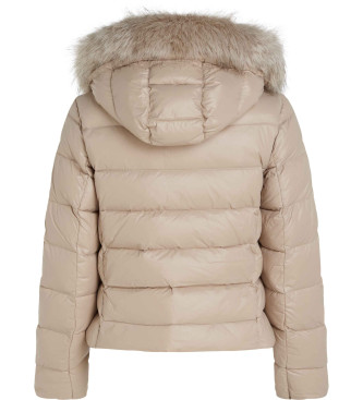 Tommy Hilfiger Beige gewatteerde donzen jas