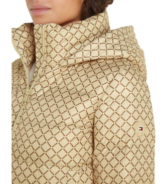 Tommy Hilfiger Beige monogrammed quilted coat