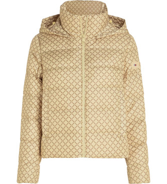 Tommy Hilfiger Quiltet frakke med monogram i beige