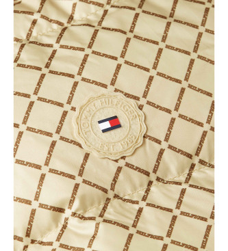 Tommy Hilfiger Beige monogrammed quilted coat