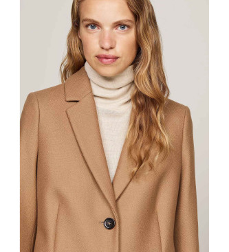 Tommy Hilfiger Manteau en cachemire marron  simple boutonnage