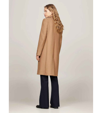 Tommy Hilfiger Cappotto monopetto in cashmere marrone