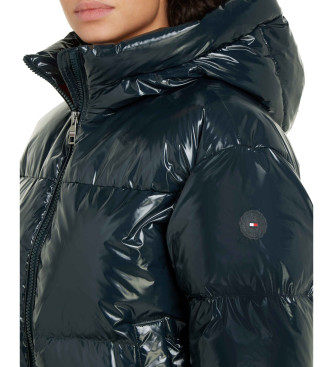 Tommy Hilfiger Blue shiny effect feather coat