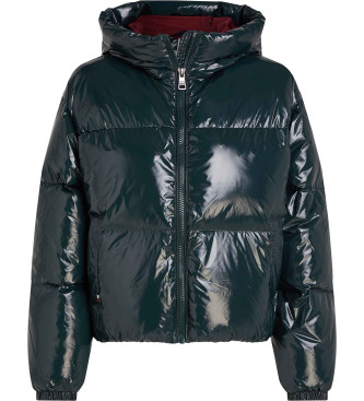 Tommy Hilfiger Blue shiny effect feather coat