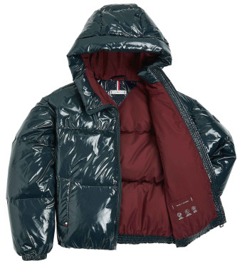 Tommy Hilfiger Blauer Glanzeffekt Federmantel